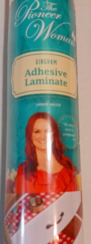 The Pioneer Woman Gingham Adhesive Laminate SEALED Red White 20'x12' - Picture 4 of 11