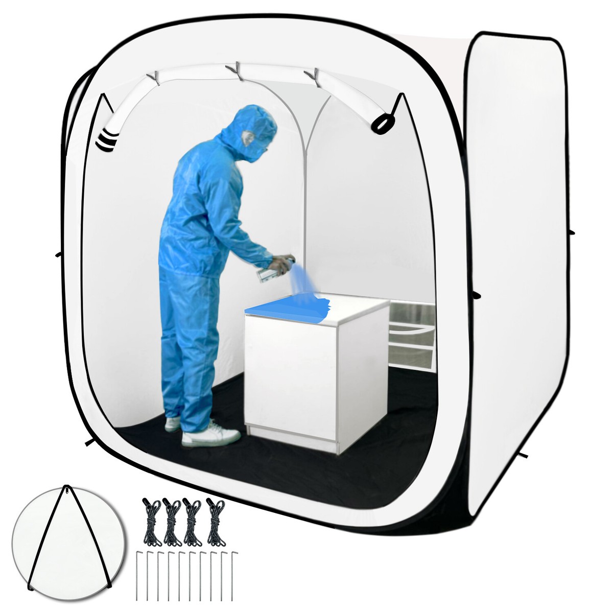 Pop Up Paint Booth 6X6X6FT Portable Spray Paint Booth for