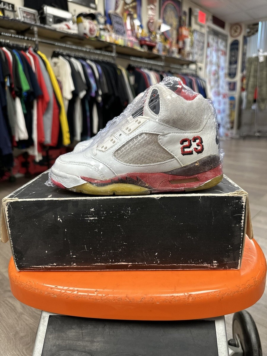 Nike Air Jordan 5 V 1990 Original Fire Red White 8423 Size 1.5Y GS