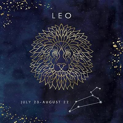 ♌ LEO the Lion July 23 - August 22 Astrological Zodiac Sign Foiled Greeting Card