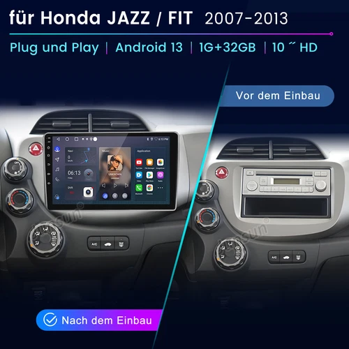 Für Honda Fit Jazz 2008-2013 64G Android 13 Autoradio CarPlay GPS Navi RDS BT - Bild 2 von 11