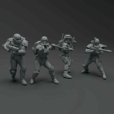 Star Wars Legion - Bad Batch Order 99 Squad (4) 3D Resin Printed