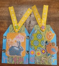 Premade Scrapbook Page/Embellished Tag Set: Happy Easter
