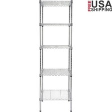 Heavy Duty 5 Tier Wire Shelving Unit Adjustable Storage Rack NSF Metal Shelves