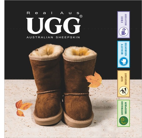 UGG Real Aus 100% Australian Sheepskin Wool Children/Kids Classic Short Boots - Picture 5 of 10