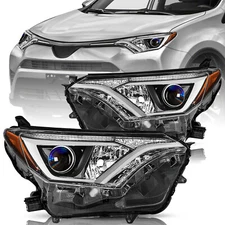 For 2016 2017 2018 Toyota RAV4 Chrome Headlights Amber Corner Lamp Left+Right