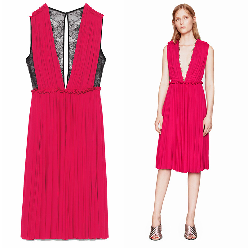 L NEW $2,500 GUCCI Pink PLISSE' Jersey BLACK SHEER LACE KEYHOLE BACK Sexy DRESS | eBay L NEW $2,500 GUCCI Pink PLISSE' Jersey BLACK SHEER LACE KEYHOLE BACK Sexy DRESS | eBay