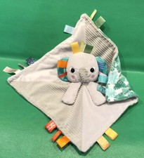 Gray LOVEY Bright Starts Taggies Elephant Security Blanket Lovey Plush Teal Mint