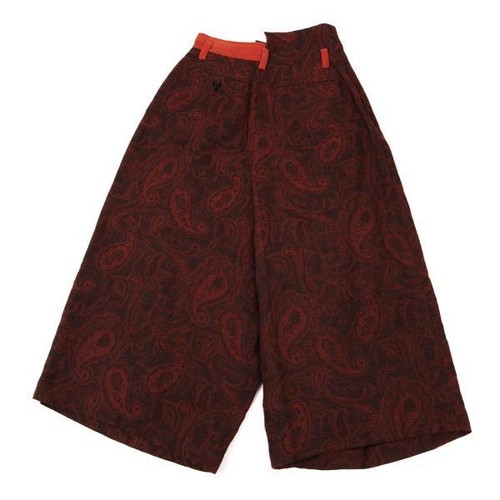 COMME des GARCONS Paisley Jacquard Asymmetry Wide Pants Size S(K-147237) - Picture 9 of 12