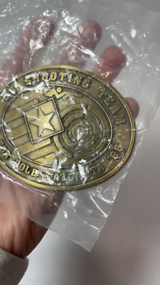 1996 US Shooting Team Aim For Gold Atlanta Belt Buckle Olympics Theme Vintage 1996 US Shooting Team Belt Buckle Aim For The Gold  main image 2