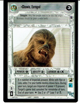 STAR WARS CCG REFLECTIONS III LIGHT SIDE PREMIUM CHEWIE, ENRAGED ex