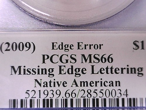 2009 P Native American Dollar PCGS MS 66 Missing Edge Lettering 28550034 Signed - Picture 3 of 4