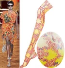 Vivienne Westwood Japan Tights Vintage Ethnic Pattern 60 Denier Yellow Size M-L