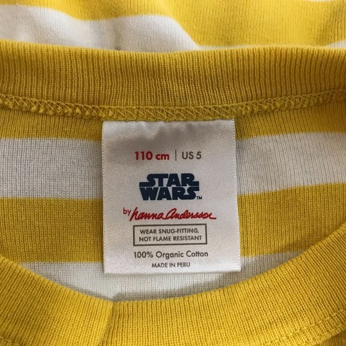 HANNA ANDERSSON - BOYS 110CM US 5 - YELLOW STRIPED STAR WARS PAJAMA PJ SHORT SET - Picture 3 of 6