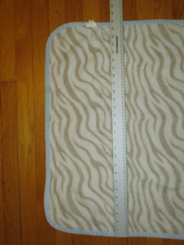 HTF Blankets & Beyond Tan Zebra Stripe blue Trim Baby blanket/Lovey - Picture 5 of 6