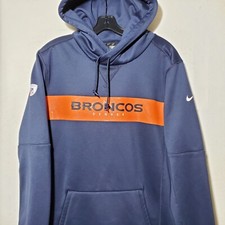 Denver Broncos Sweatshirt Hoodie Mens Small Blue NFL Equipment Pullover Football