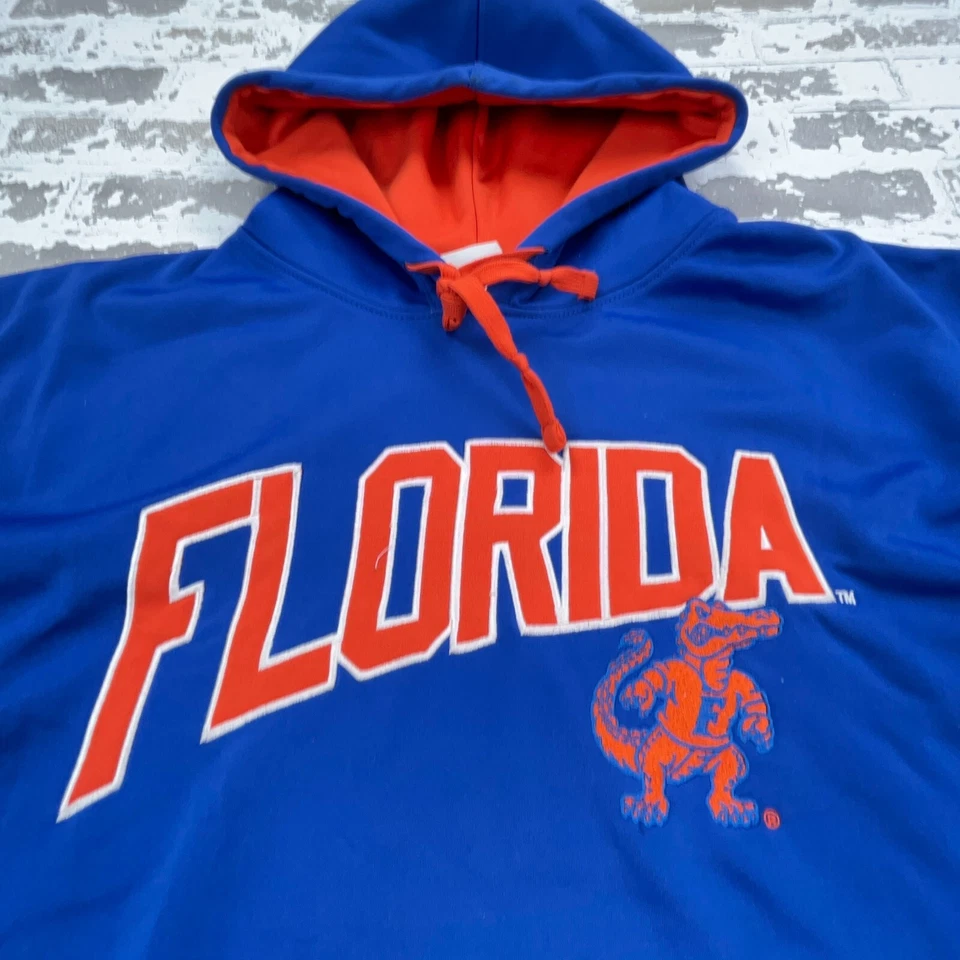 Florida Gators Hoodie Men XL Blue Sweatshirt Sweater Performance Sewn Logo * - Image 4 of 4