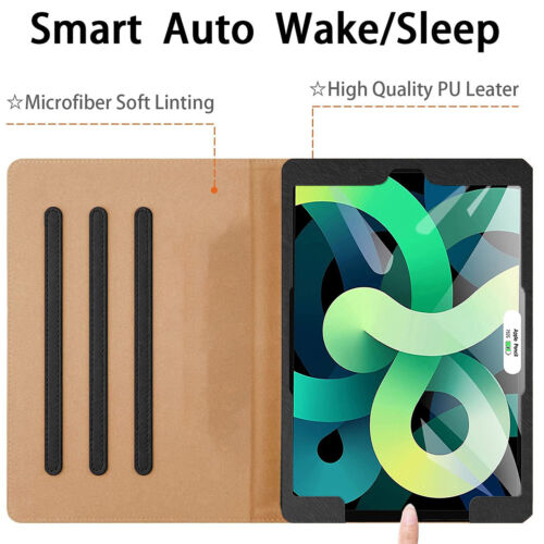 Leather Flip Smart Stand Case Cover For iPad Pro Mini 10.2" 10.9" 10.5" 9.7" 8.3 - Picture 2 of 6