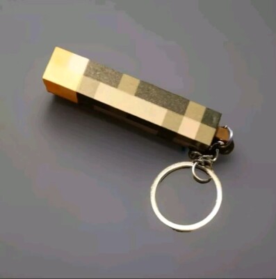 Keyring with Minecraft Themed Torch Light, Rechargeable, New