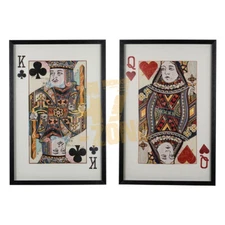 S/2 Royal Pair Wall Art Decor Black White Indoor Outdoor Living Dining Room