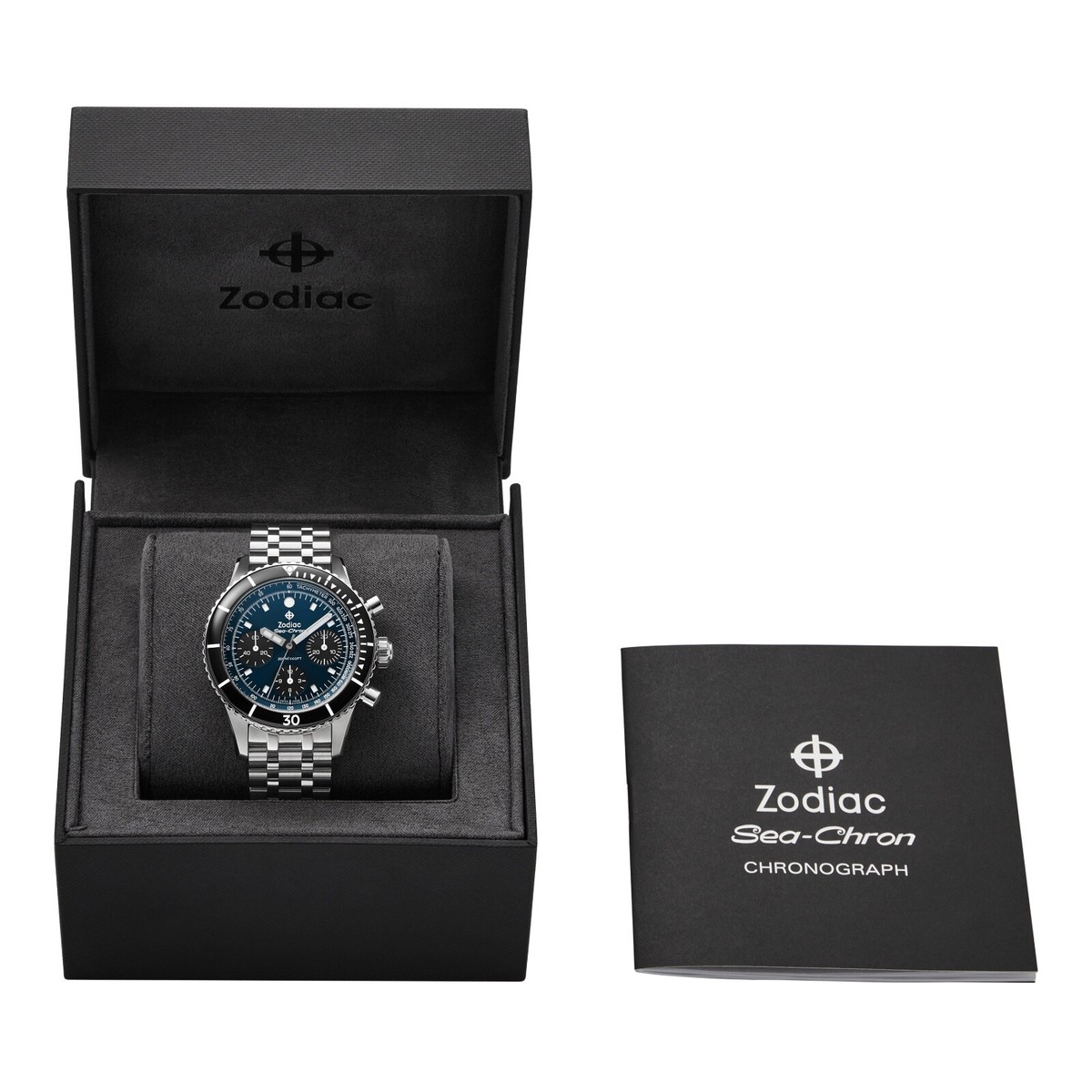 Zodiac ZO3605 Sea-Chron Stainless Steel 42 mm Blue Dial Automatic