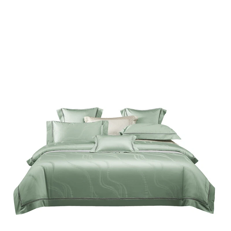 Juego de cama 4 piezas 120s algodón jacquard funda nórdica sábana plana 2 fundas de almohada Foto 2 de 4