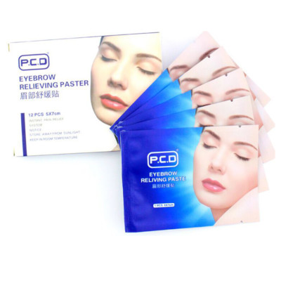 12pcs PCD Permanent Makeup Eyebrow Lip Relieving Paster Anesthetic Before Tattoo