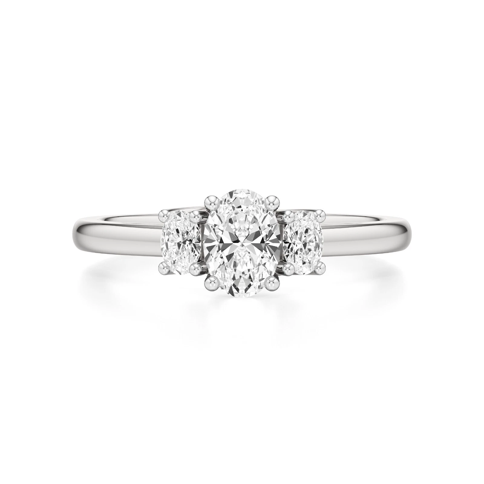 1.00Ct Lab Grown CVD Oval Cut IGI Certified Diamond Ring 14k White Gold image-2