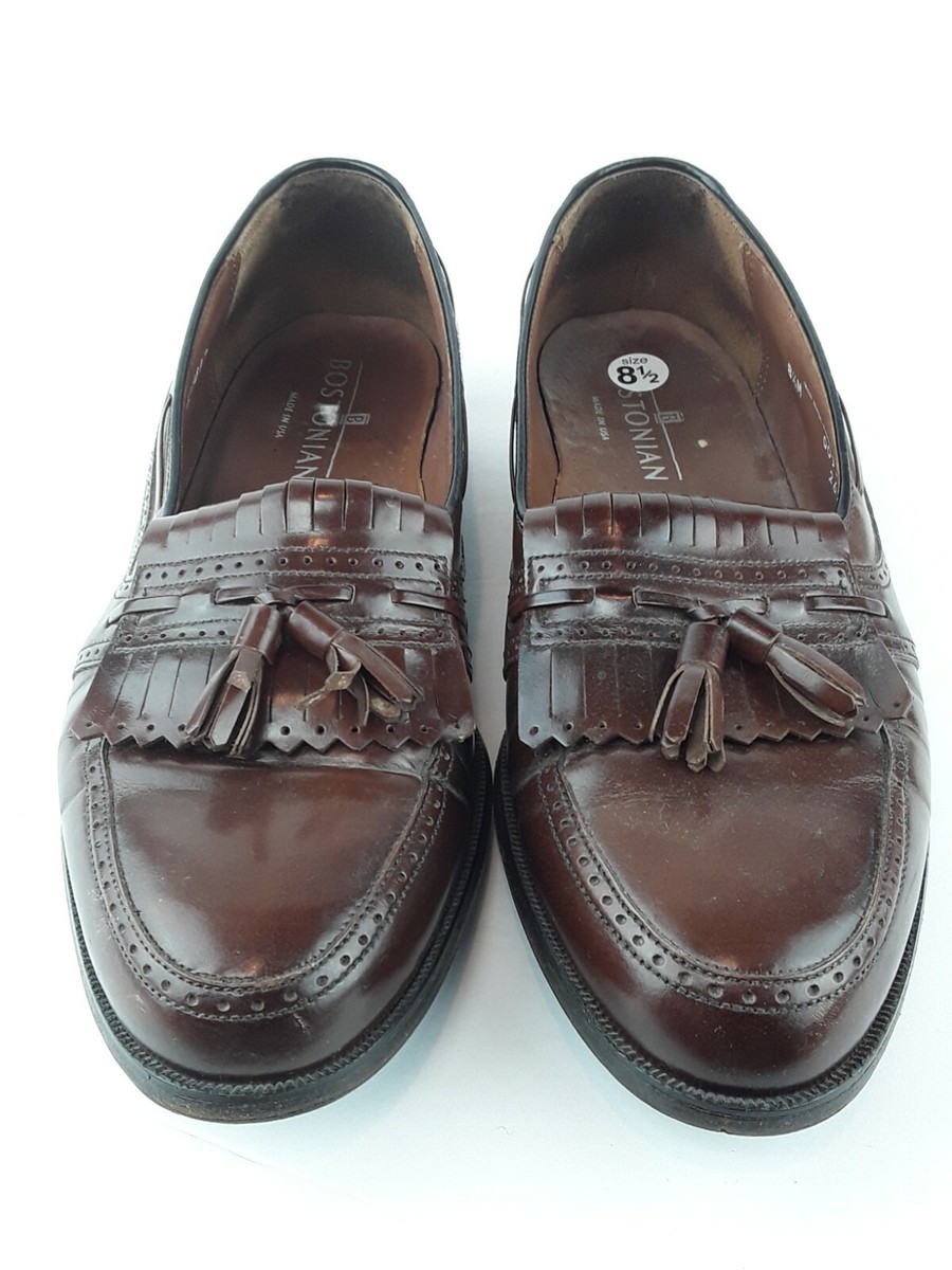 Vintage Bostonian Loafers Brown Leather Kiltie Tassel Mens Shoes Sz 11 N Dandy Bostonian Sz 11.5 Brown Loafers Leather Shoes Tassel Kiltie  main image 3