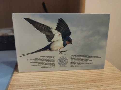 COINCARD 2 EURO ESTONIA 2023 LA RONDINE COINCARD - Foto 3 di 3