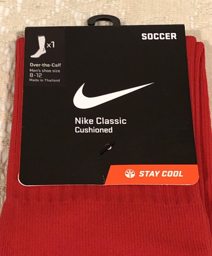 Nike Classic Cushion Over-the-Calf Soccer Socks Adult Unisex Sz L Red 394386-648 - Picture 3 of 19