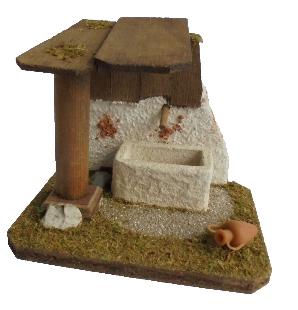 Brunnen mit Säule/Mauer für Krippe, Krippenzubehör, A. Kolbe 241/8