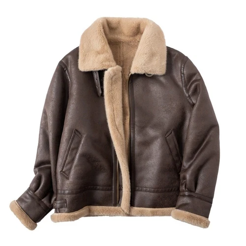 Men's Leon Kennedy Resident Evil Remake 4 Faux Fur Bomber Leather Jacket video thumbnail