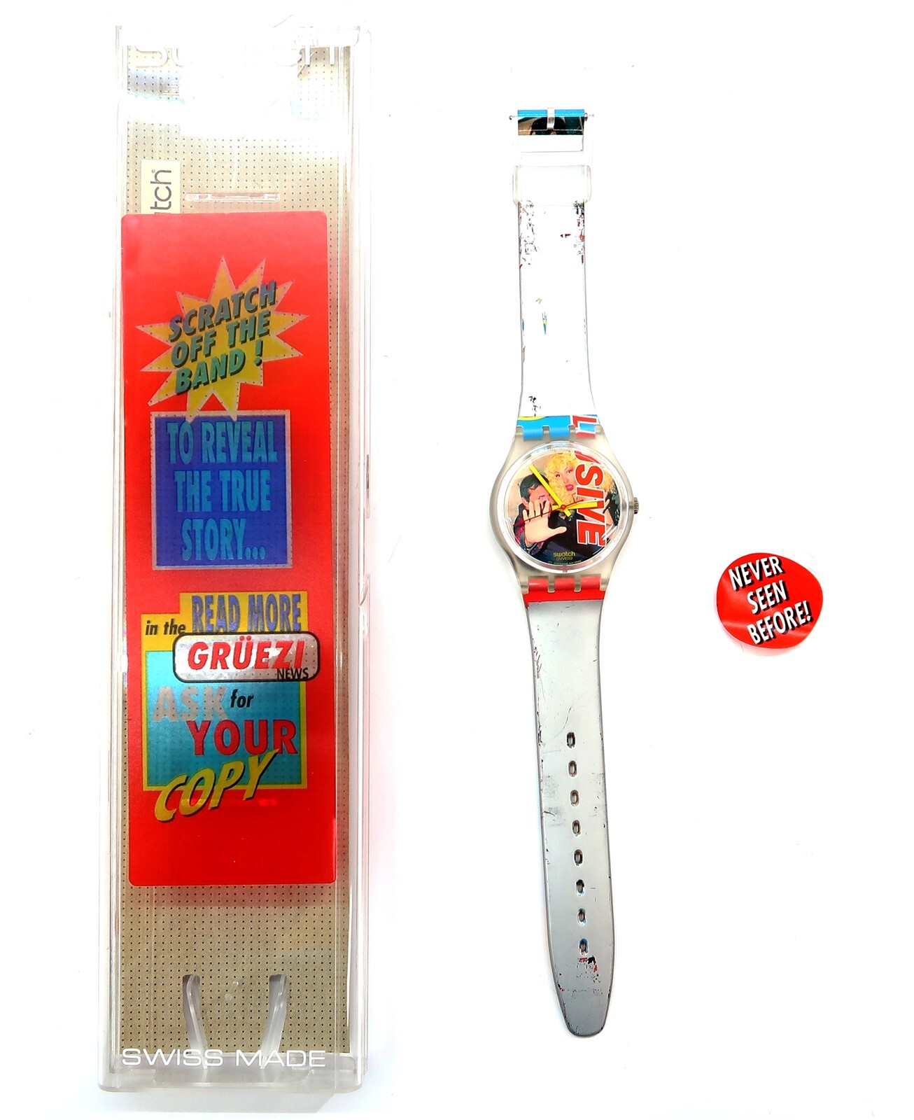1997 Swatch GK258 Watch with Case, Papers & New Battery - Rare Unworn