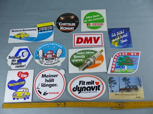 Lot of 13 sticker stickers Mazda Beru Bosal Monroe Jurid stickers vintage c9