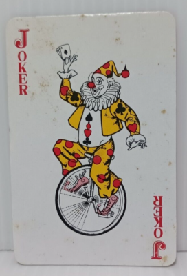 Playing Cards Joker Clown riding a bicycle | eBay