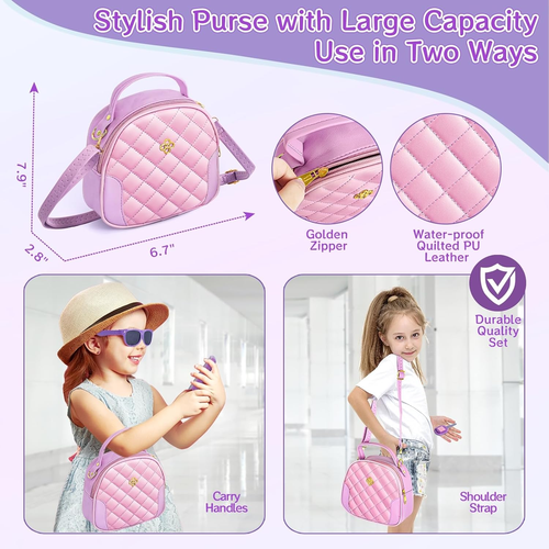 Little Girl Purse Accessories, My First Purse Set - Play Makeup Princess Plush D - Picture 4 of 12