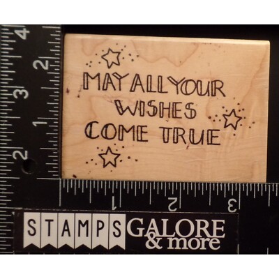 Azadi Earles Rubber Stamps H750 MAY ALL YOUR WISHES COME TRUE CHRISTMAS #733