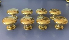 8 Vintage Gold Mushroom Round Pull Knobs Cabinet Drawer Classic 1  LOT