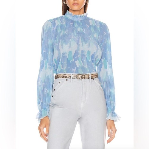 GANNI Pleated Georgette Top