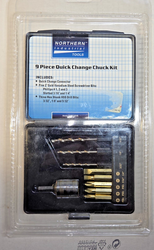 NEW Northern Industrial Tools 151410 9 Piece Quick Change Chuck Kit NOS NIP