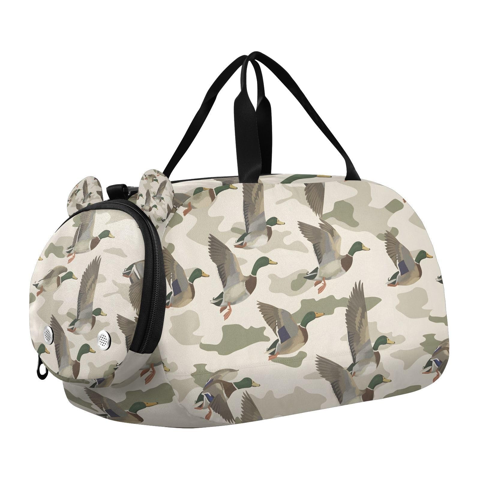 Travel Duffle Bag for Boys Girls Wild Duck Camouflage Sports