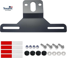 Trailer License Plate Bracket Holder- Black Stainless Steel Metal Car Tag Frame