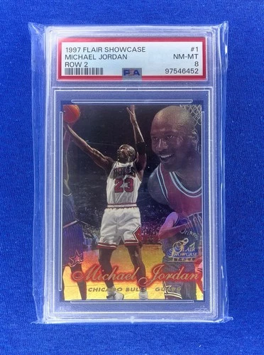 1997-98 Flair Showcase - Michael Jordan #1 Row 2 PSA 8
