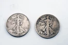 1943 & 1944 Walking Liberty Half Dollars 90% U.S. Silver 50C lot of 2 Coins