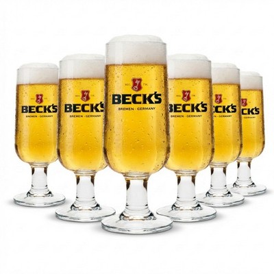 6x Becks Bier Glas 0,3l Pokal Ritzenhoff Neu Tulpe Pils Gläser Export Helles Bar
