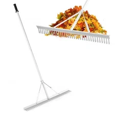 Landscape Rake With 36 In. Head And 68 In. Handle Heavy-Duty Aluminum Leaf Rake