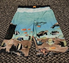 Wonder Nation Boys Quick-Dry Swim Trunks UPF 50 Blue Ocean Multi, Size XXL 18