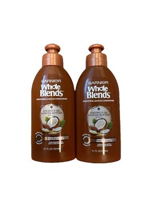 2 Garnier Whole Blends Coconut Oil & Cocoa Butter Leave In Conditioner 5.1oz