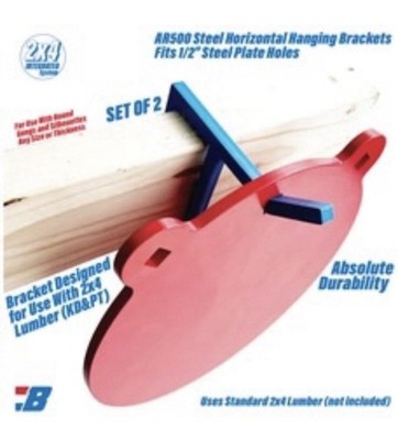 Bash Target Supply Steel Stand AR500 Horizontal Hangar Hook Blue - 988